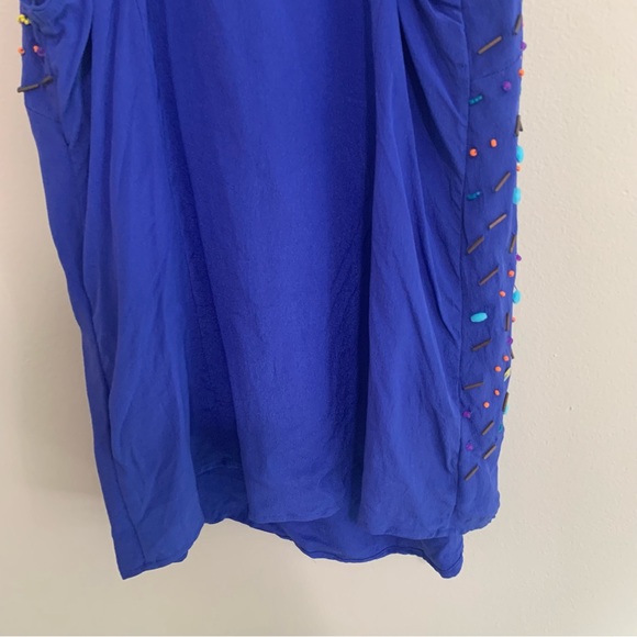 Anthropologie Fei 100% Silk Beaded Embellished Racerback Tank Top - Picture 8 of 10